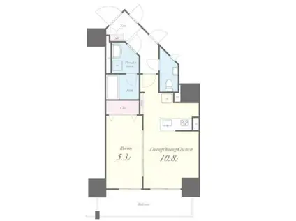 ルーツ文京音羽(1LDK/7階)の間取り写真