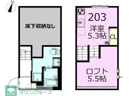 RIZEST 柏(ワンルーム/2階)の間取り写真