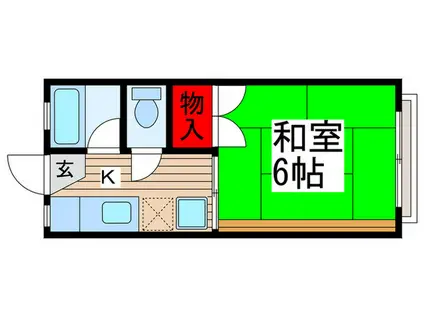 コーポユタカ(1K/2階)の間取り写真