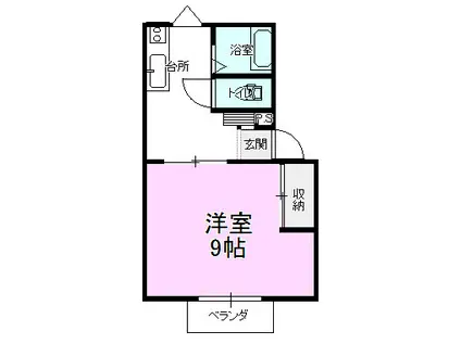 アヴァニューI(1K/1階)の間取り写真