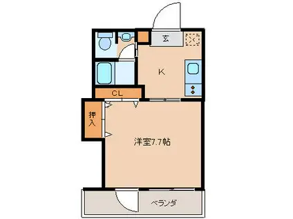 コテージのと(1K/2階)の間取り写真