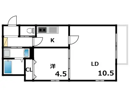 T-SQUARE岡本(1LDK/3階)の間取り写真