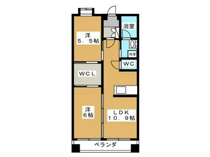 エクシード今井(2LDK/2階)の間取り写真