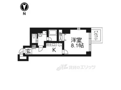 アスヴェル京都二条駅前(1K/5階)の間取り写真