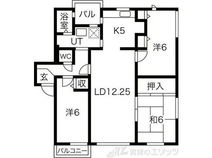 オークビュー(3LDK/1階)の間取り写真