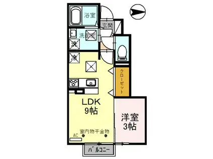 キキョウK.TツバキK.T キキョウK.T(1LDK/1階)の間取り写真