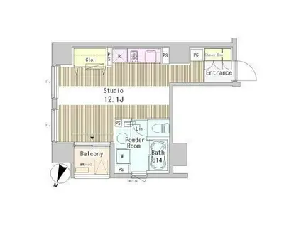 アーバンキューブ九段南(ワンルーム/3階)の間取り写真