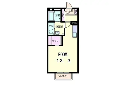 ポラリス(ワンルーム/2階)の間取り写真