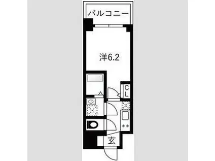 エスリードレジデンス ザ・グラン大阪クラス(1K/3階)の間取り写真