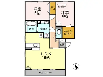 アルト ポンテ ドゥーエ B棟(2LDK/3階)の間取り写真