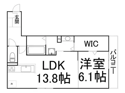 AVENIR(1LDK/1階)の間取り写真