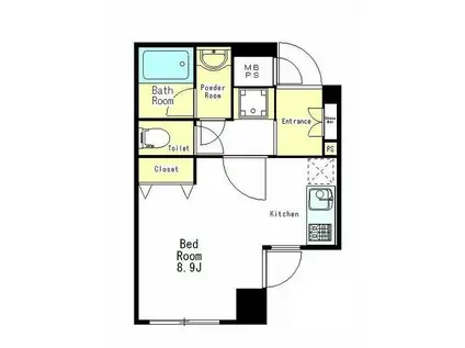 エクセルシオール馬事公苑(ワンルーム/1階)の間取り写真