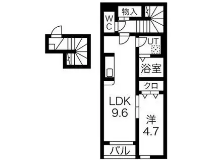 BEL SUONO(1LDK/2階)の間取り写真
