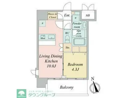 スプランディッド大須門前町(1LDK/3階)の間取り写真