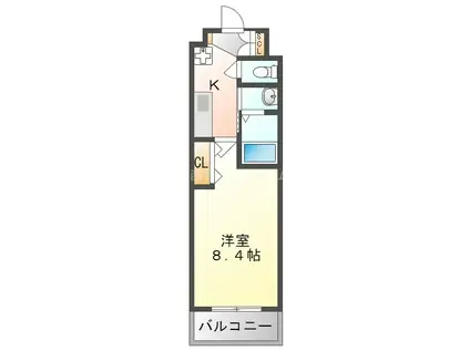 LUXE門真II(1K/14階)の間取り写真