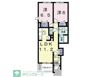 インノバーレC(2LDK/1階)の間取り写真