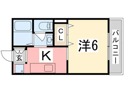 石原ハイツII(1K/2階)の間取り写真