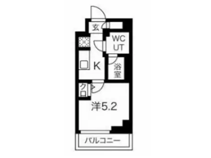 クラリッサ横浜ロッソ(1K/6階)の間取り写真