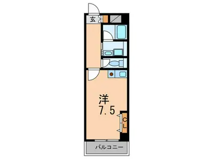 シェルデュ甲子園口(ワンルーム/2階)の間取り写真