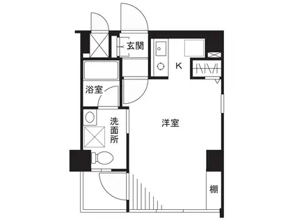 フローリエ細山 F(ワンルーム/3階)の間取り写真