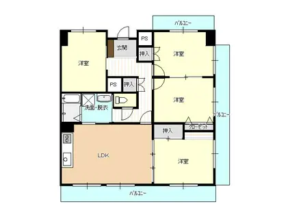 TAS2000(4LDK/12階)の間取り写真