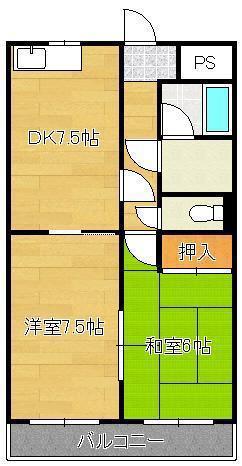 フォーレスト本城I(2DK/3階)の間取り写真