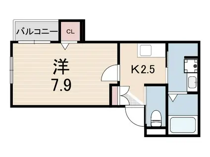 1 PONTOS SEAM(1K/1階)の間取り写真