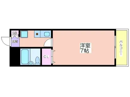 キャピタルII(1K/4階)の間取り写真