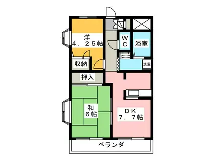 第5本多ビル(2DK/3階)の間取り写真