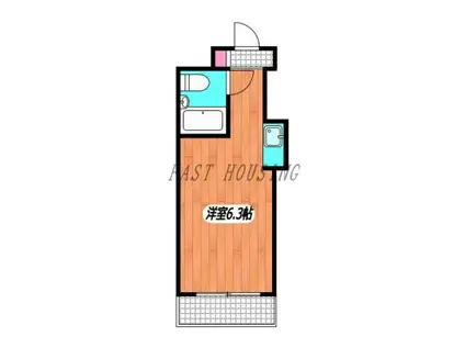 扶桑ハイツ四谷(ワンルーム/2階)の間取り写真