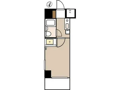 パレ・ドール伊勢佐木町南II(1K/2階)の間取り写真