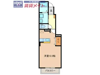 カーサ・中野A棟(ワンルーム/1階)の間取り写真