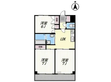 フラットアイ(3LDK/2階)の間取り写真