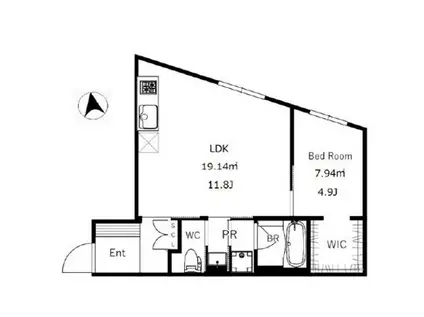 クリア学芸大(1LDK/4階)の間取り写真