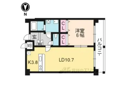 HF四条河原町レジデンス(1LDK/13階)の間取り写真