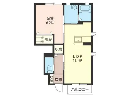 フォーシーズン3(1LDK/1階)の間取り写真