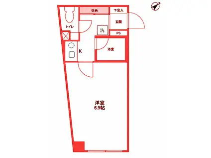 リベルテ(1K/2階)の間取り写真