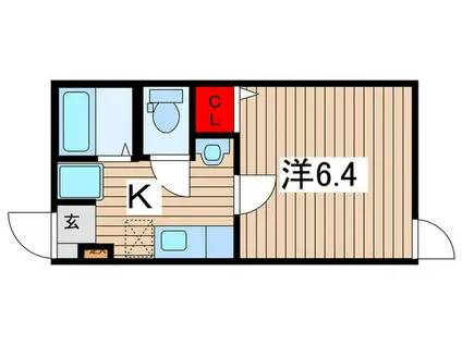 千葉市中央区今井2丁目(1K/1階)の間取り写真