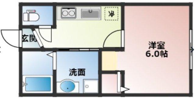リープラスはりま勝原(1K/1階)の間取り写真