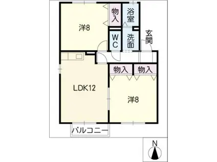 乃一ビエントセジュールII(2LDK/1階)の間取り写真