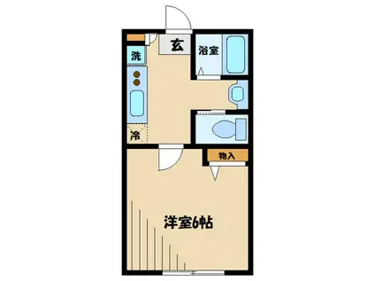 AZEST-RENT西調布(1K/1階)の間取り写真