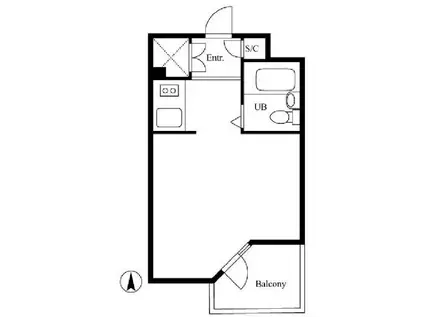 コート桜上水(ワンルーム/1階)の間取り写真