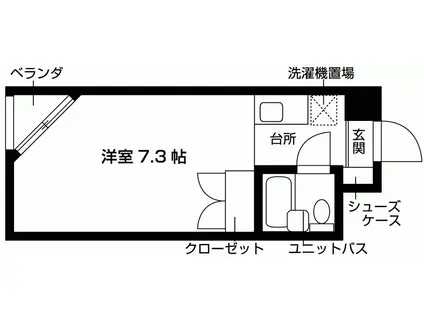 キャニオンテラスIII(1K/2階)の間取り写真