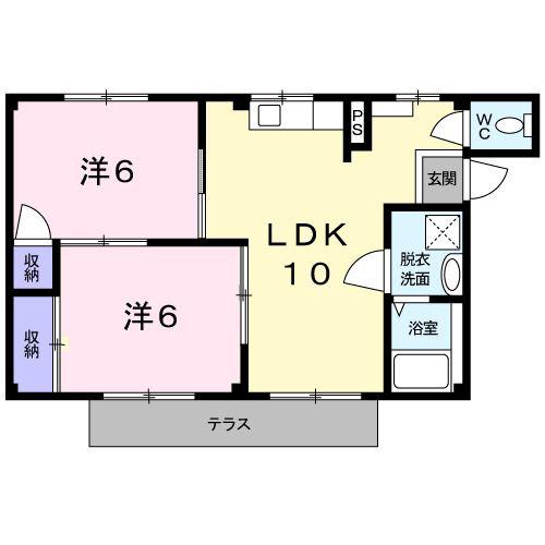 シティハイツ本郷草Ⅱ(2LDK/1階)の間取り写真