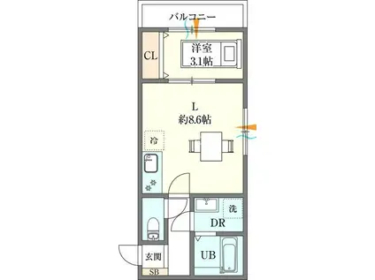 林4丁目アパート(1LDK/1階)の間取り写真