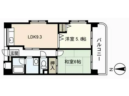 ルーヴル楠木(2LDK/2階)の間取り写真