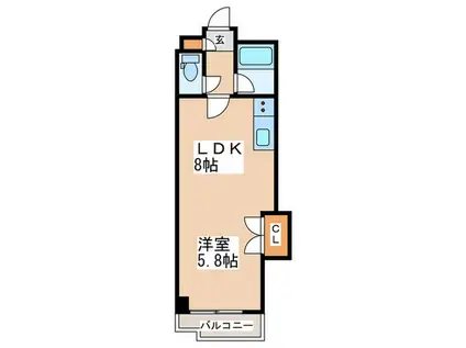 円山北町ハイム(1LDK/2階)の間取り写真