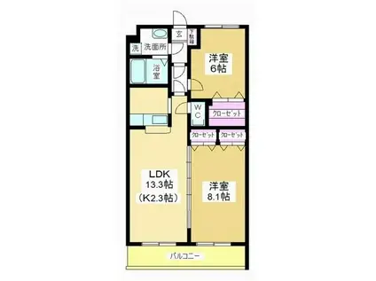 M RAFFINE(2LDK/3階)の間取り写真