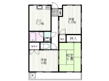 ペアシティ榊(3DK/2階)の間取り写真