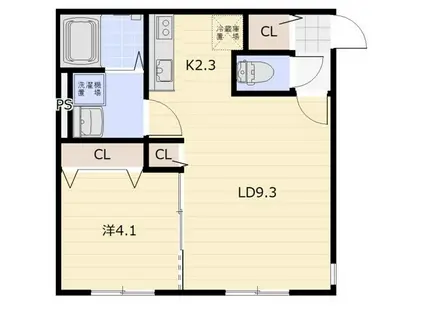 TOWA北広島(1LDK/3階)の間取り写真